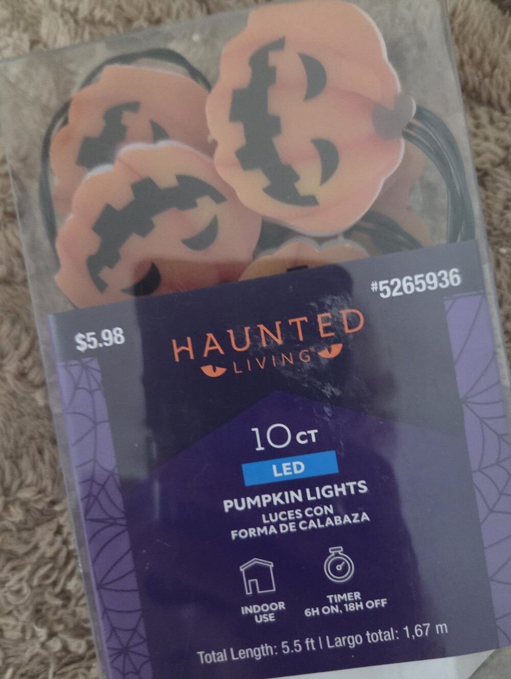 Orange LED Pumpkin String Lights - 10 Ct